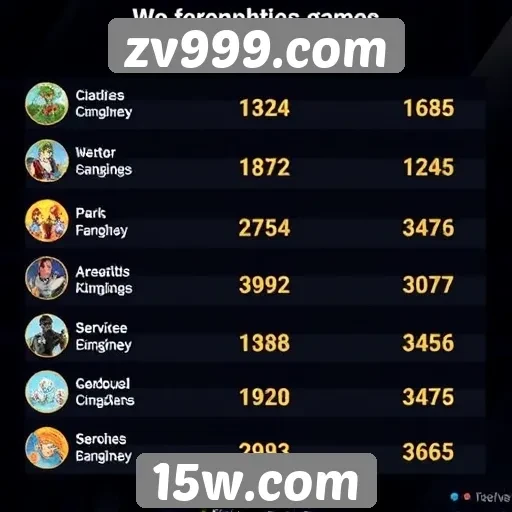 Desempenho de jogos populares em zv999.com